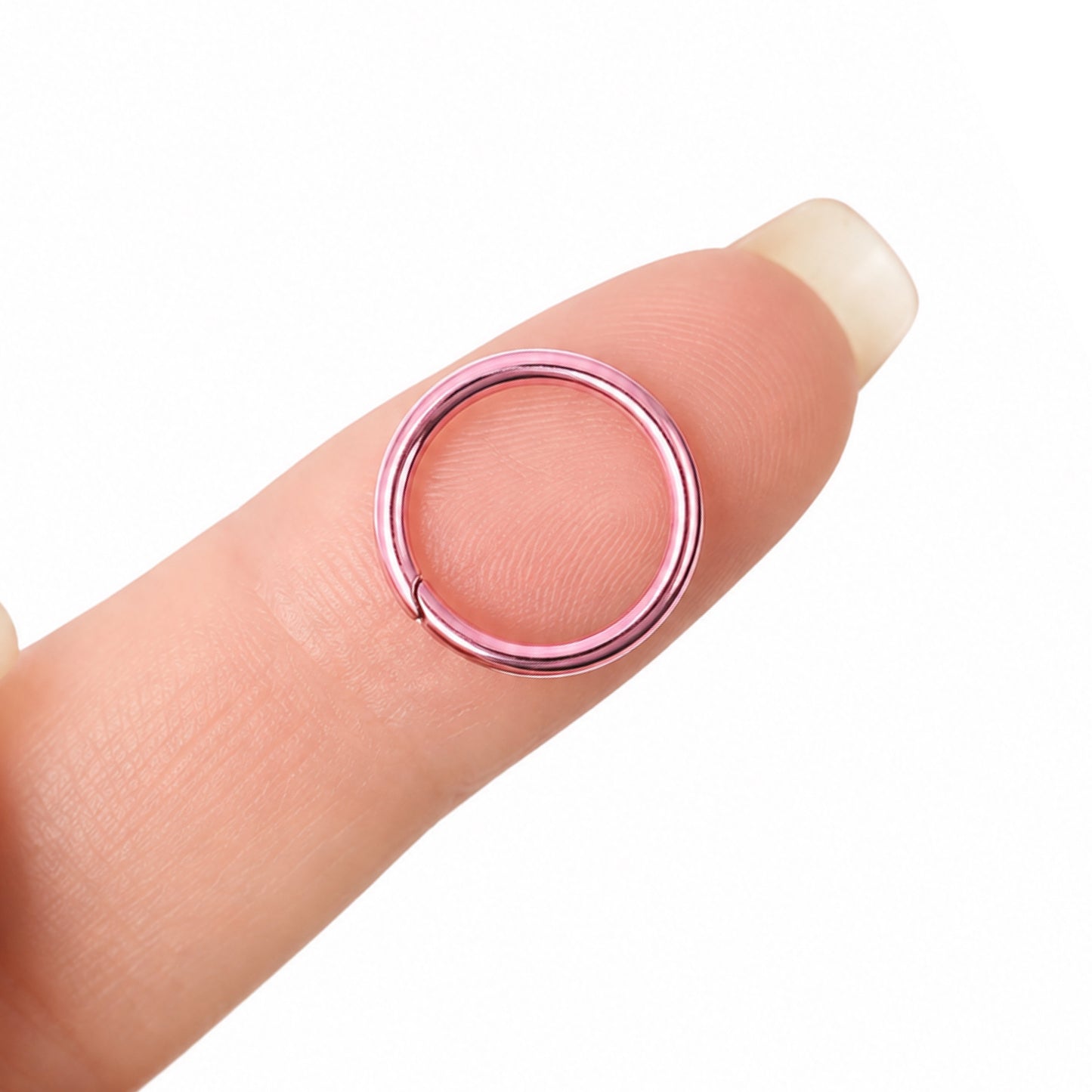 Light Pink Hinged Clicker Hoop Ring
