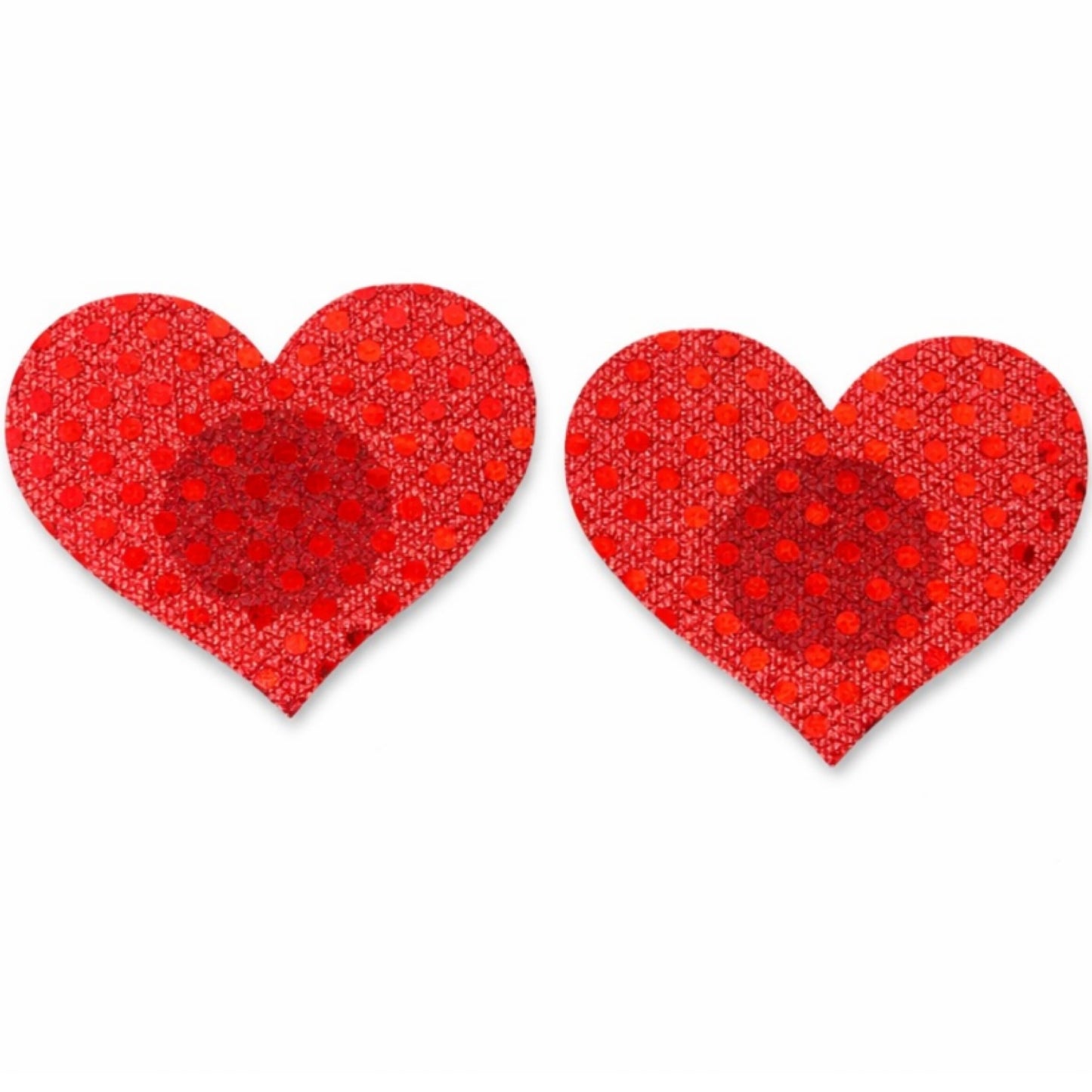 Red Lace Sequin Heart Nipple Pasties | Sparkly Adhesive | Festival Rave Clubwear