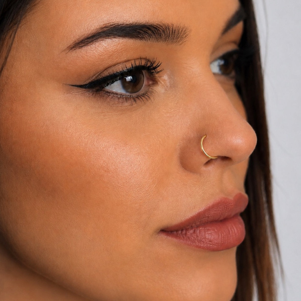 Gold Fixed Hoop Nose Ring