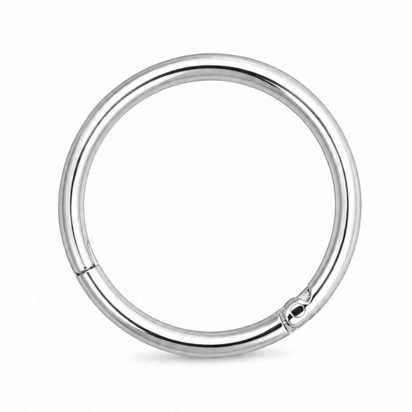 Silver Hinged Clicker Hoop Ring