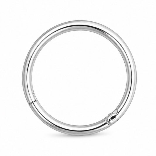 Silver Hinged Clicker Hoop Ring