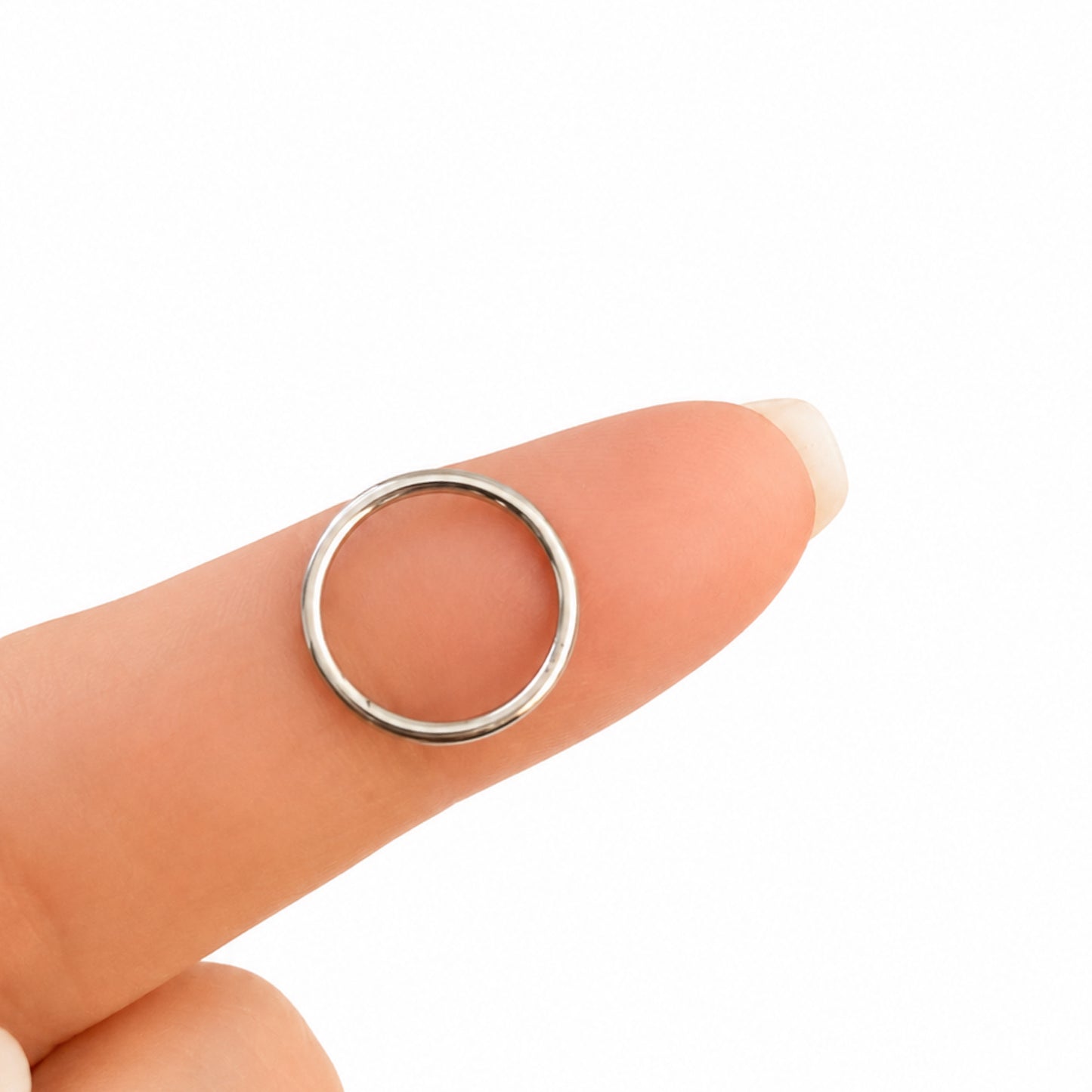 Silver Hinged Clicker Hoop Ring