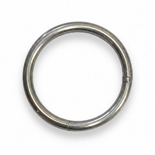 Dark Silver Hinged Clicker Hoop