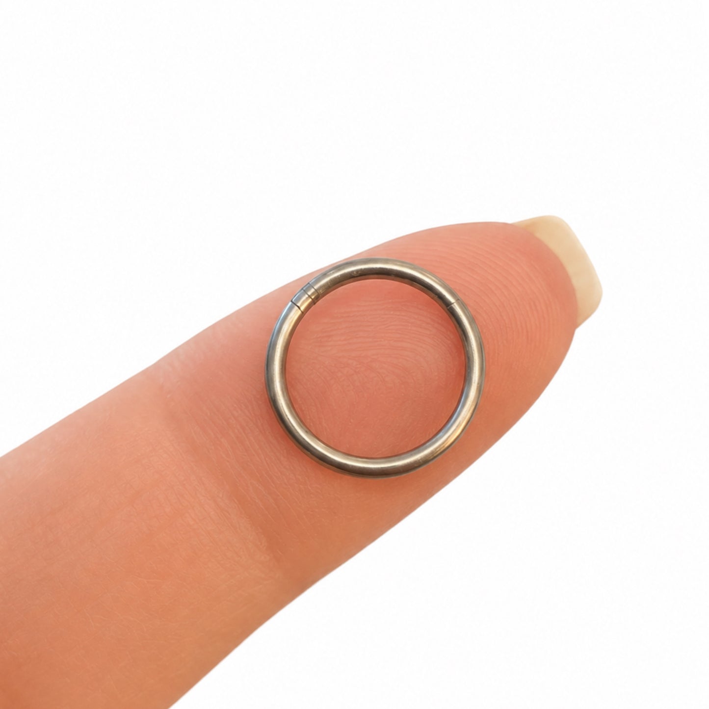 Dark Silver Hinged Clicker Hoop