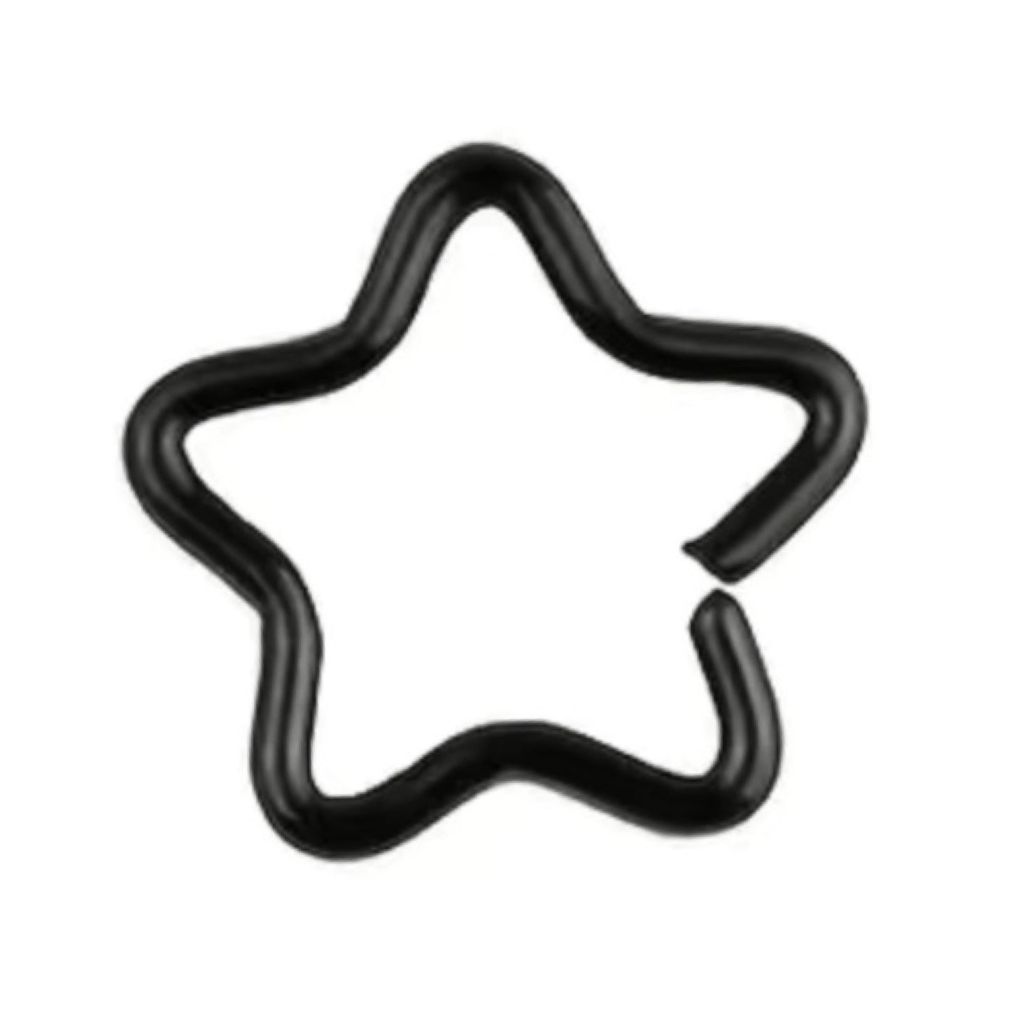 Black Star Fixed Hoop Cartilage Earring