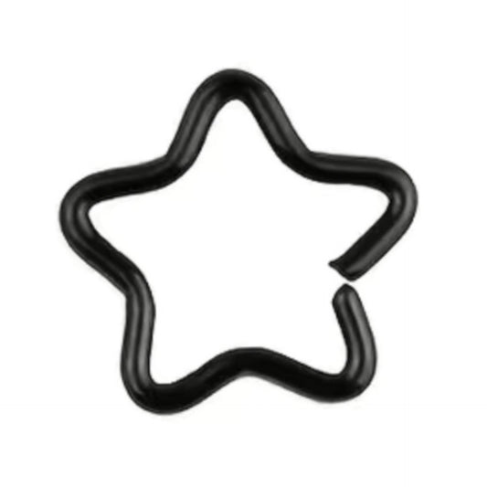 Black Star Fixed Hoop Cartilage Earring