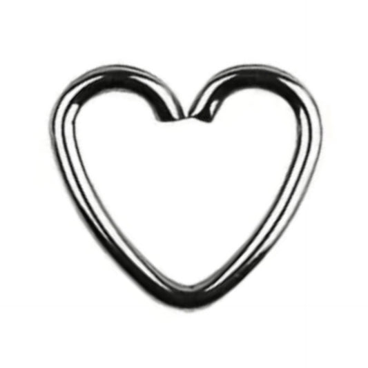Silver Open Heart Hoop Earring
