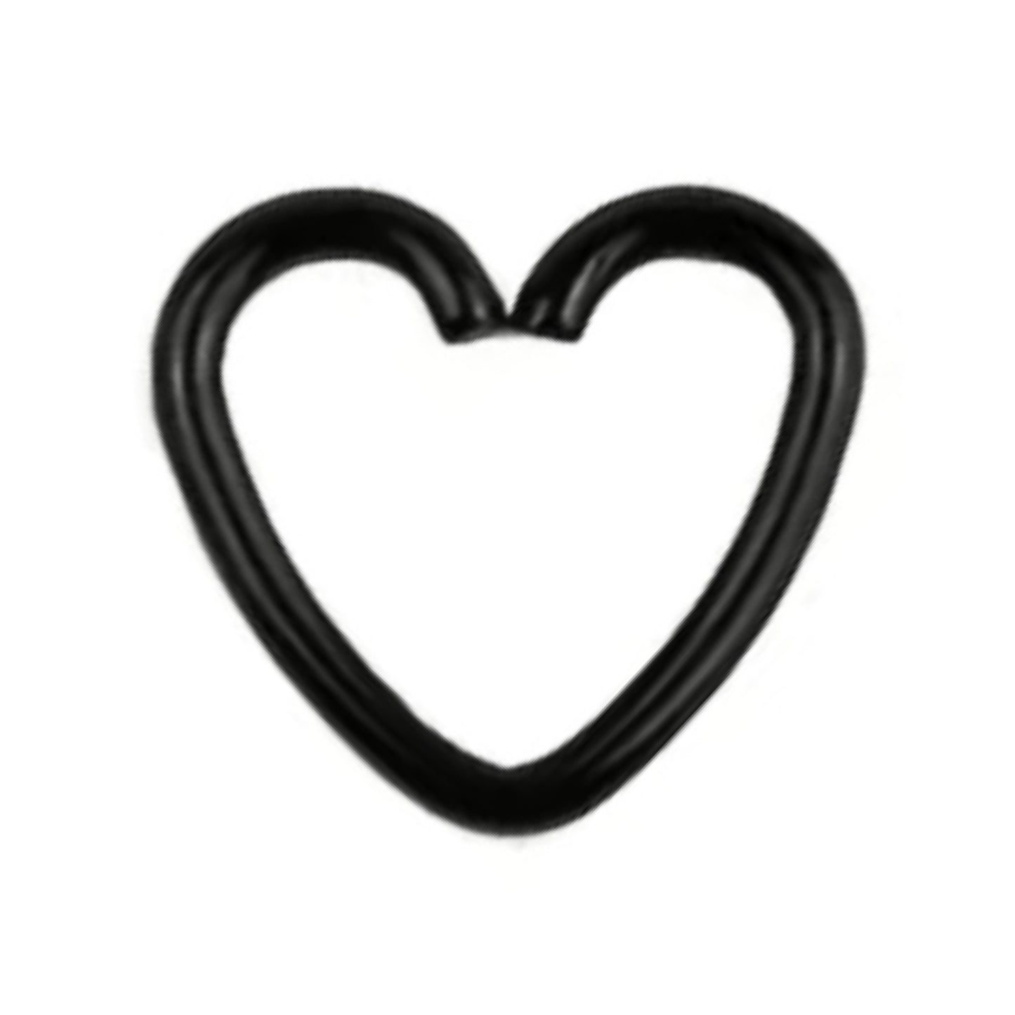 Black Heart Fixed Hoop Earring