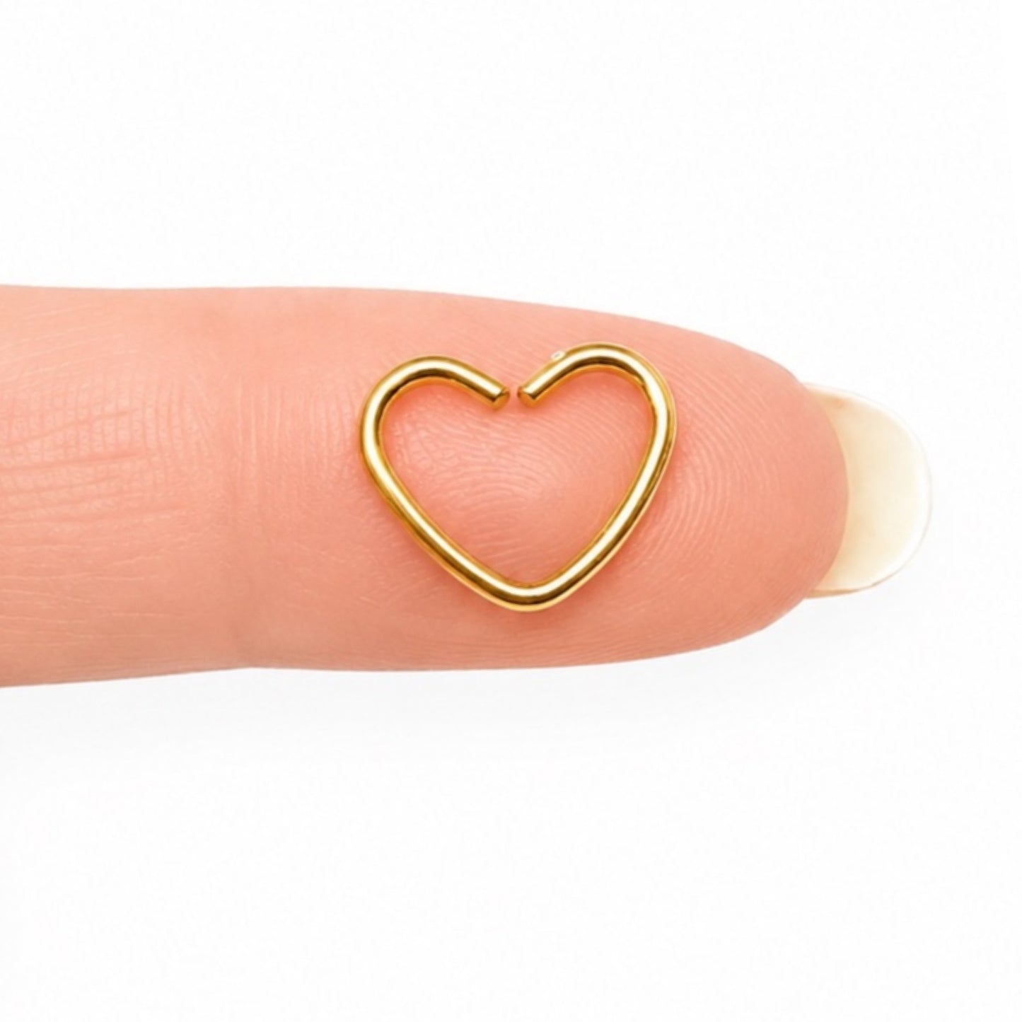 Gold Heart Fixed Hoop Earring