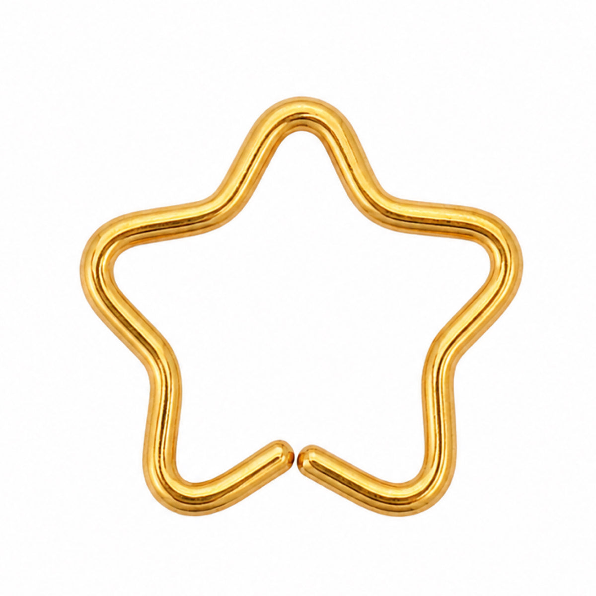 Gold Star Fixed Hoop Earring