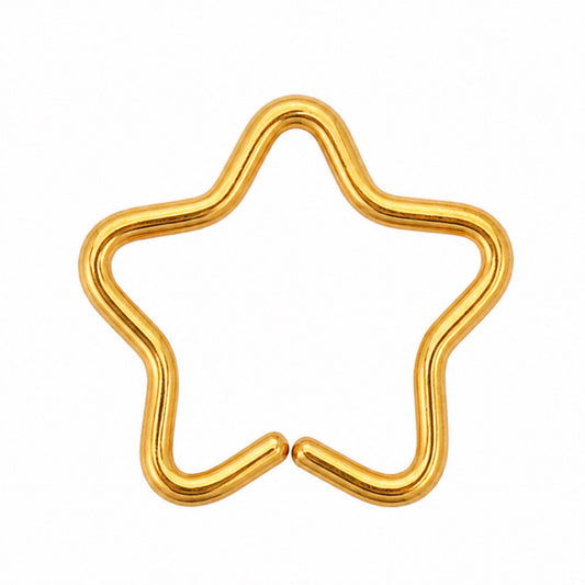 Gold Star Fixed Hoop Earring