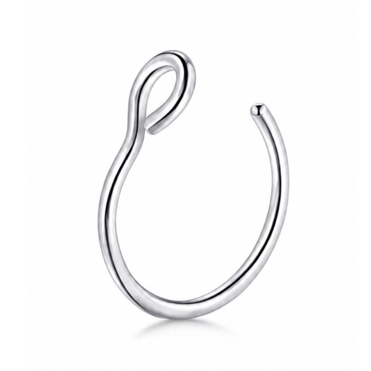Fixed Twisted Open Loop Nose Ring