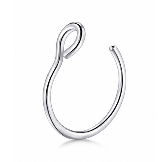 Fixed Twisted Open Loop Nose Ring