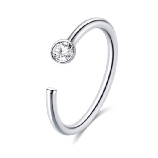 CZ Fixed Half Hoop Nose Ring