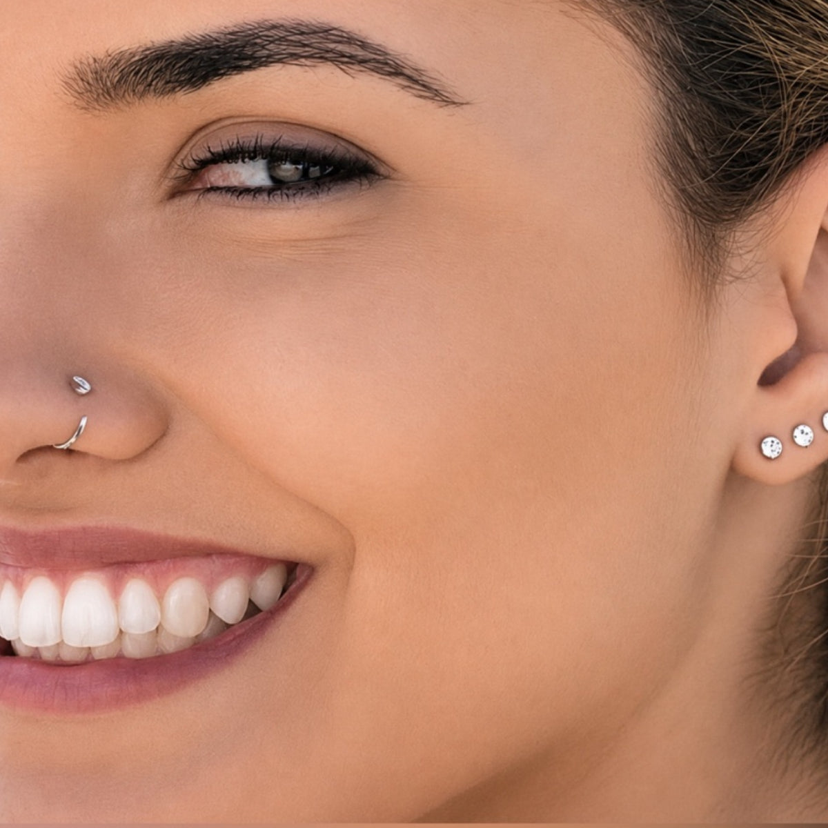 CZ Fixed Half Hoop Nose Ring