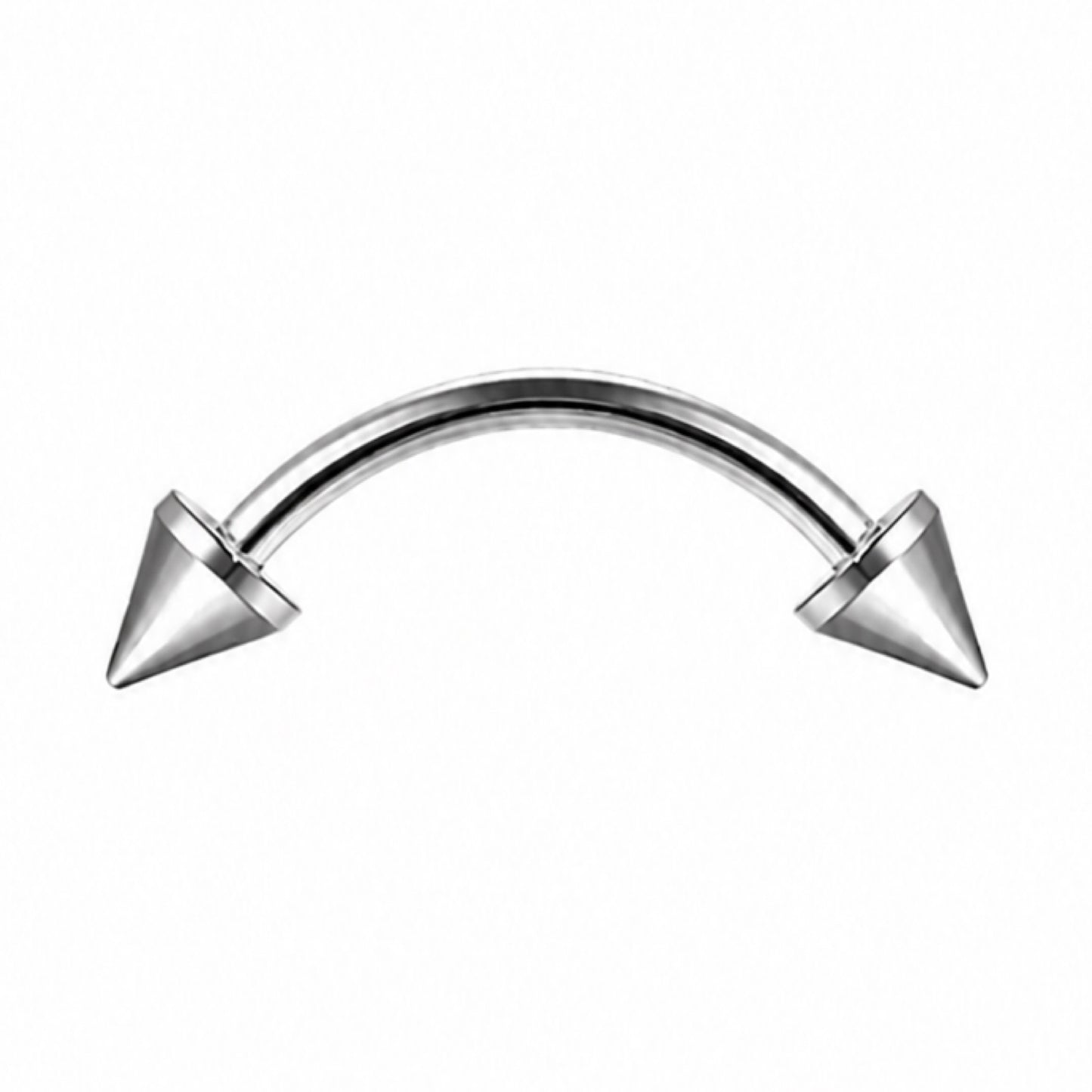 Silver Spike Curved Barbell Eyebrow Ring