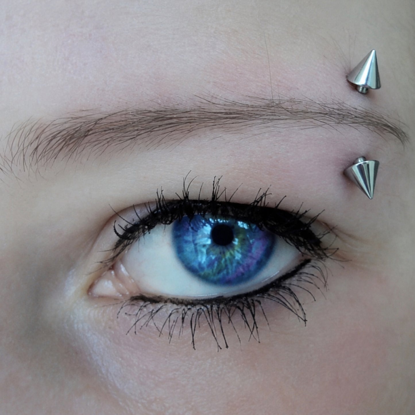 Silver Spike Curved Barbell Eyebrow Ring
