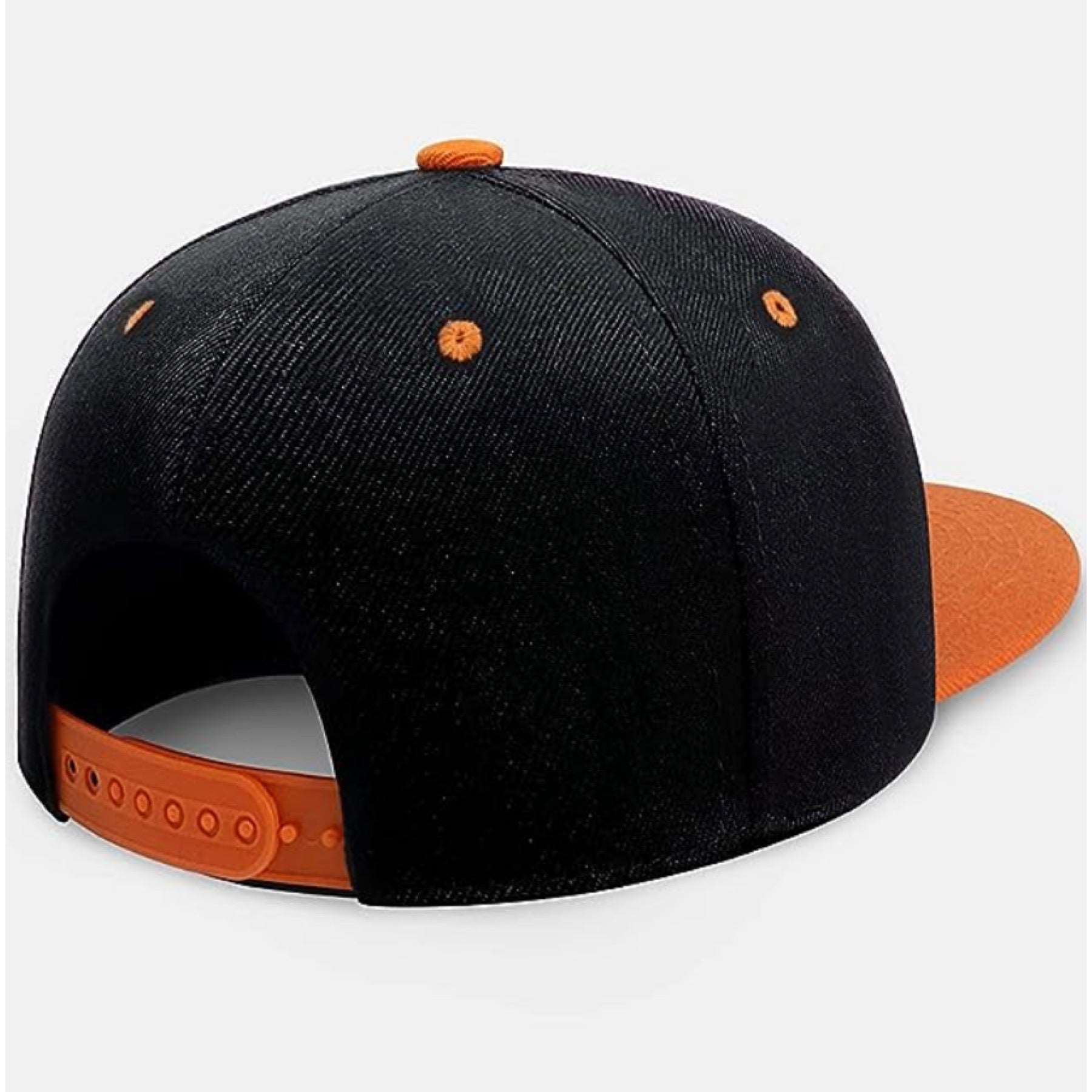 Black Orange Snapback Hip Hop Style Flat Brim Baseball Cap