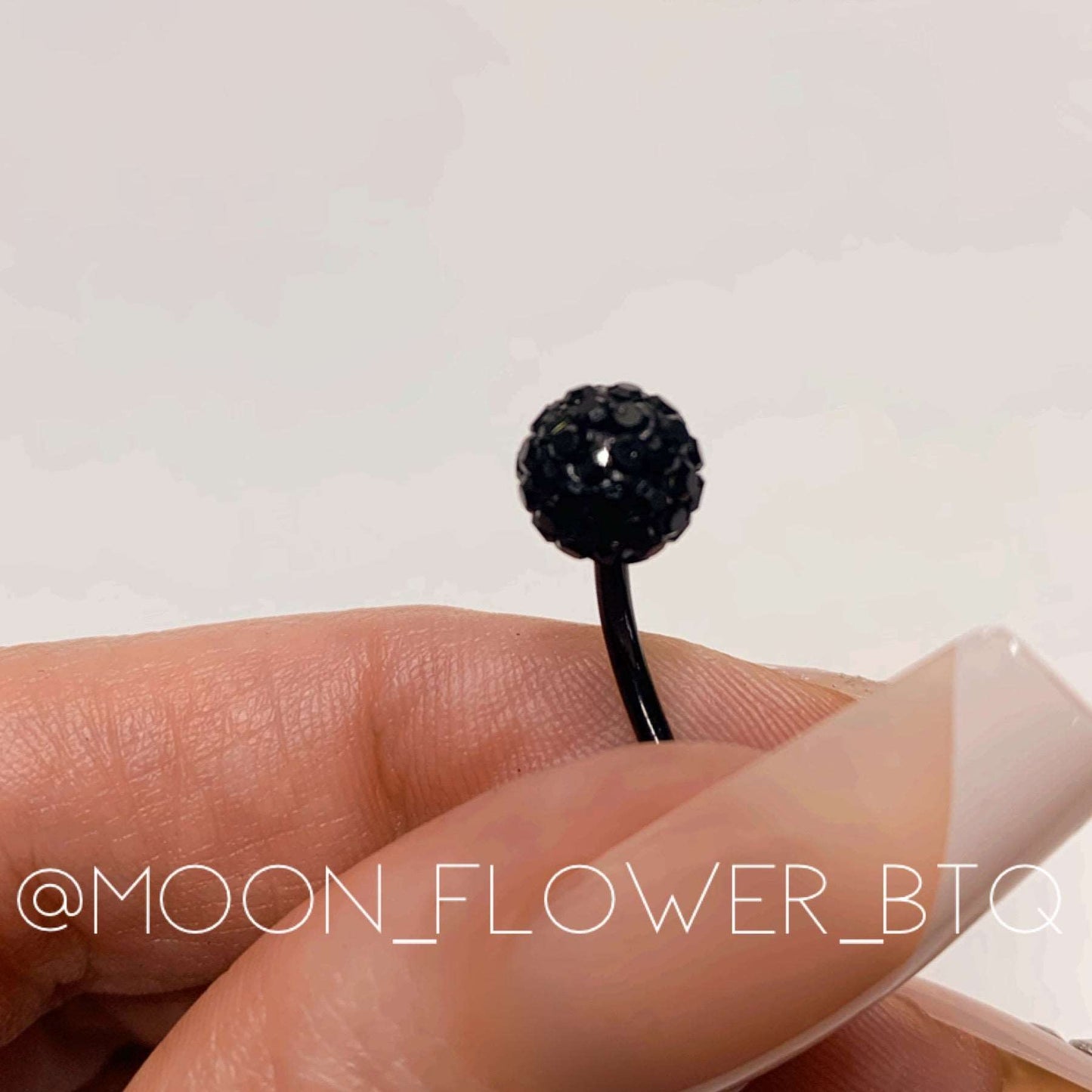 Black CZ Encrusted Navel Belly Button Ring