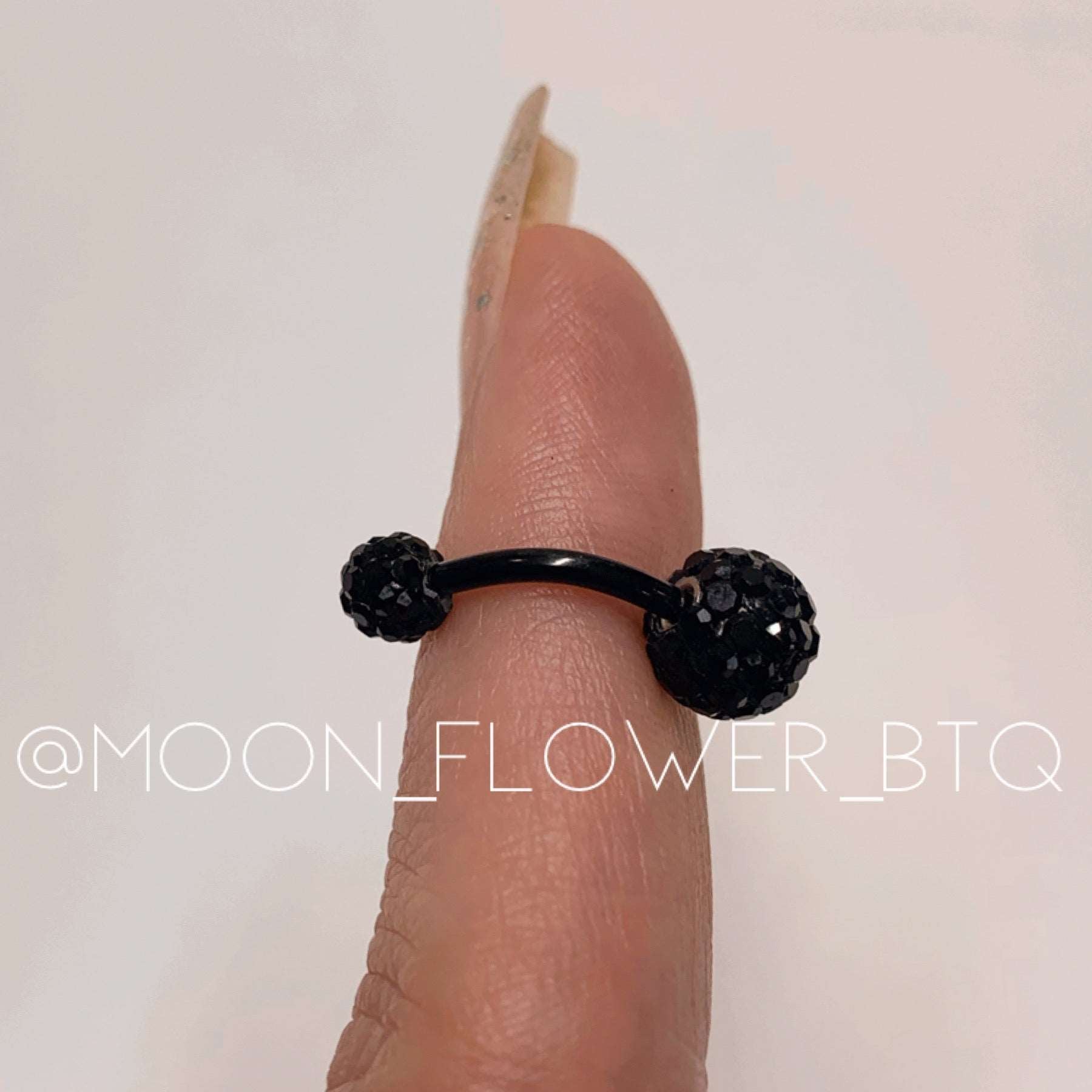 Black CZ Encrusted Navel Belly Button Ring