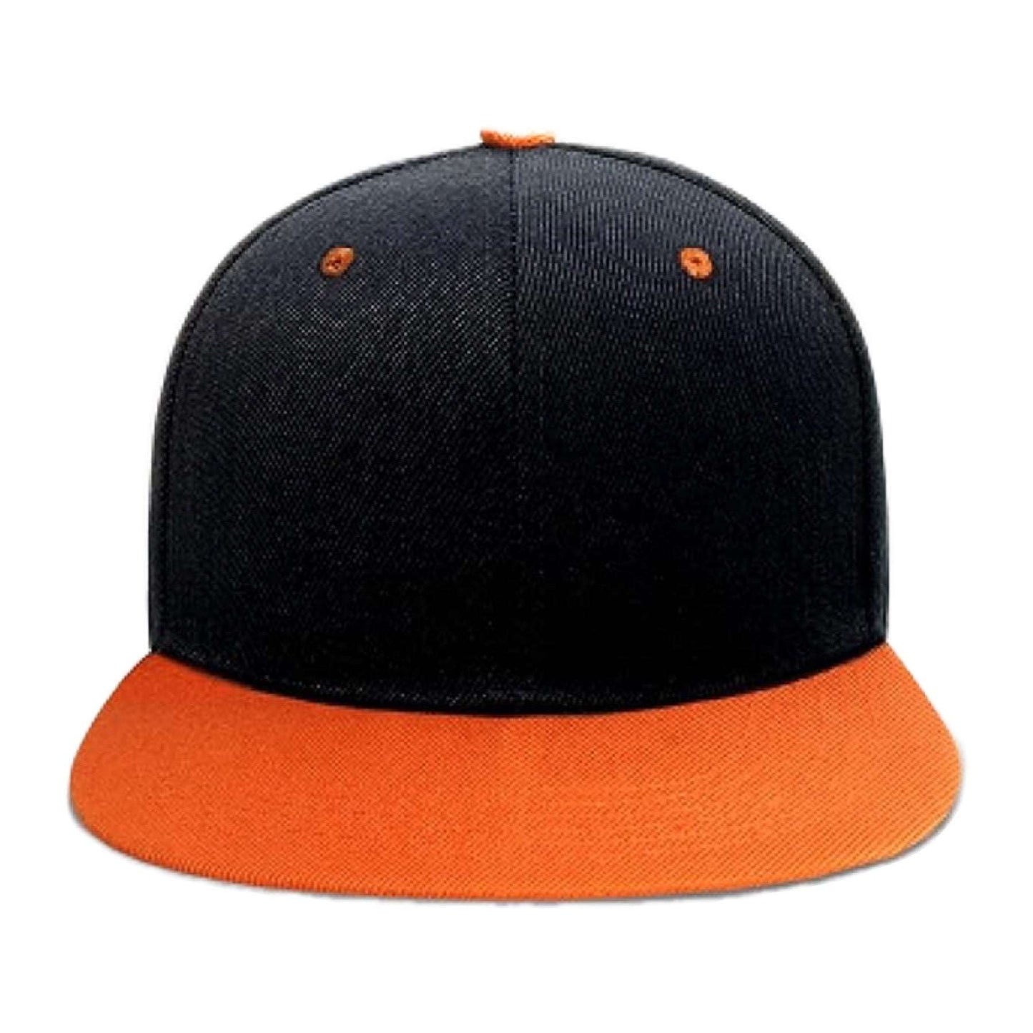 Black Orange Snapback Hip Hop Style Flat Brim Baseball Cap