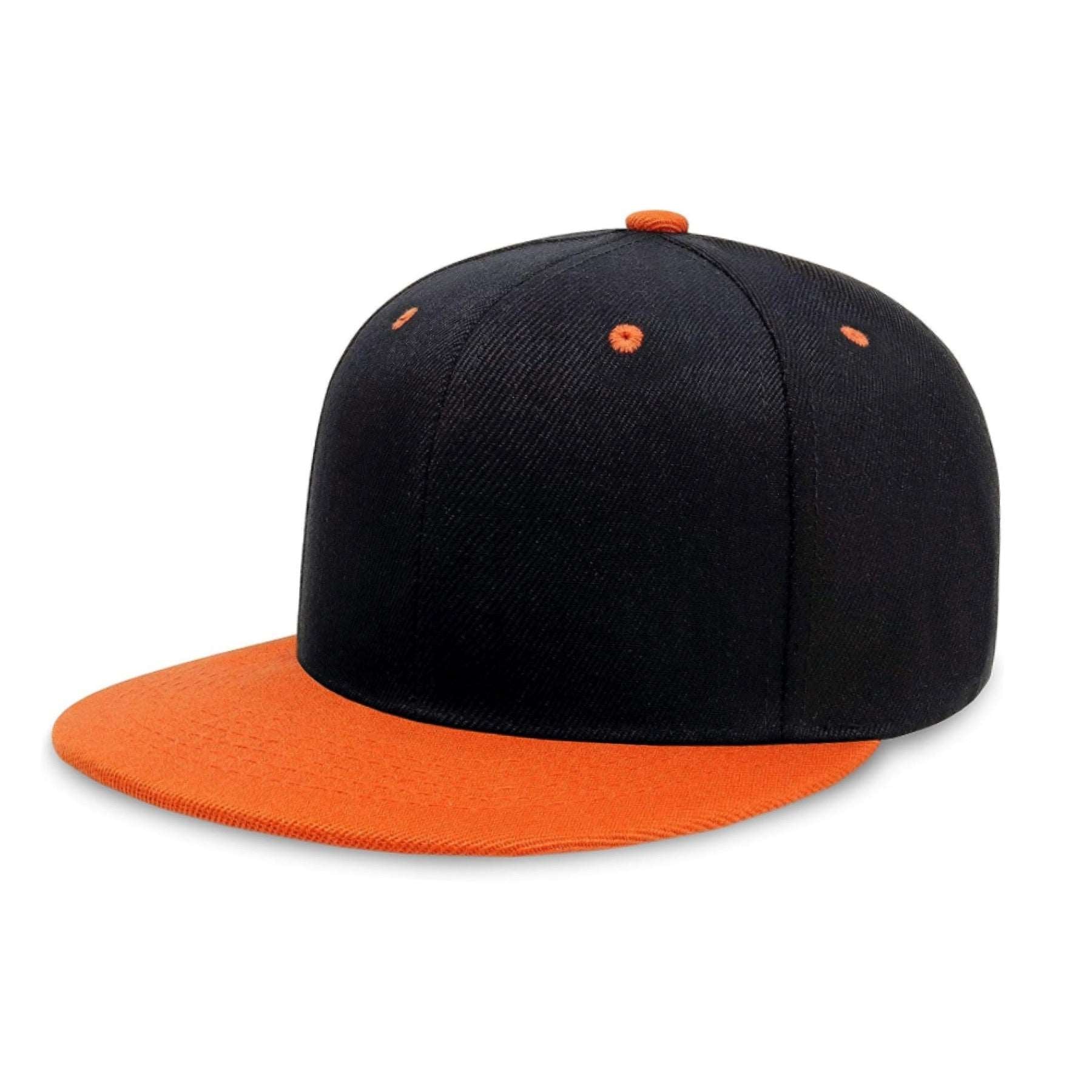 Black Orange Snapback Hip Hop Style Flat Brim Baseball Cap