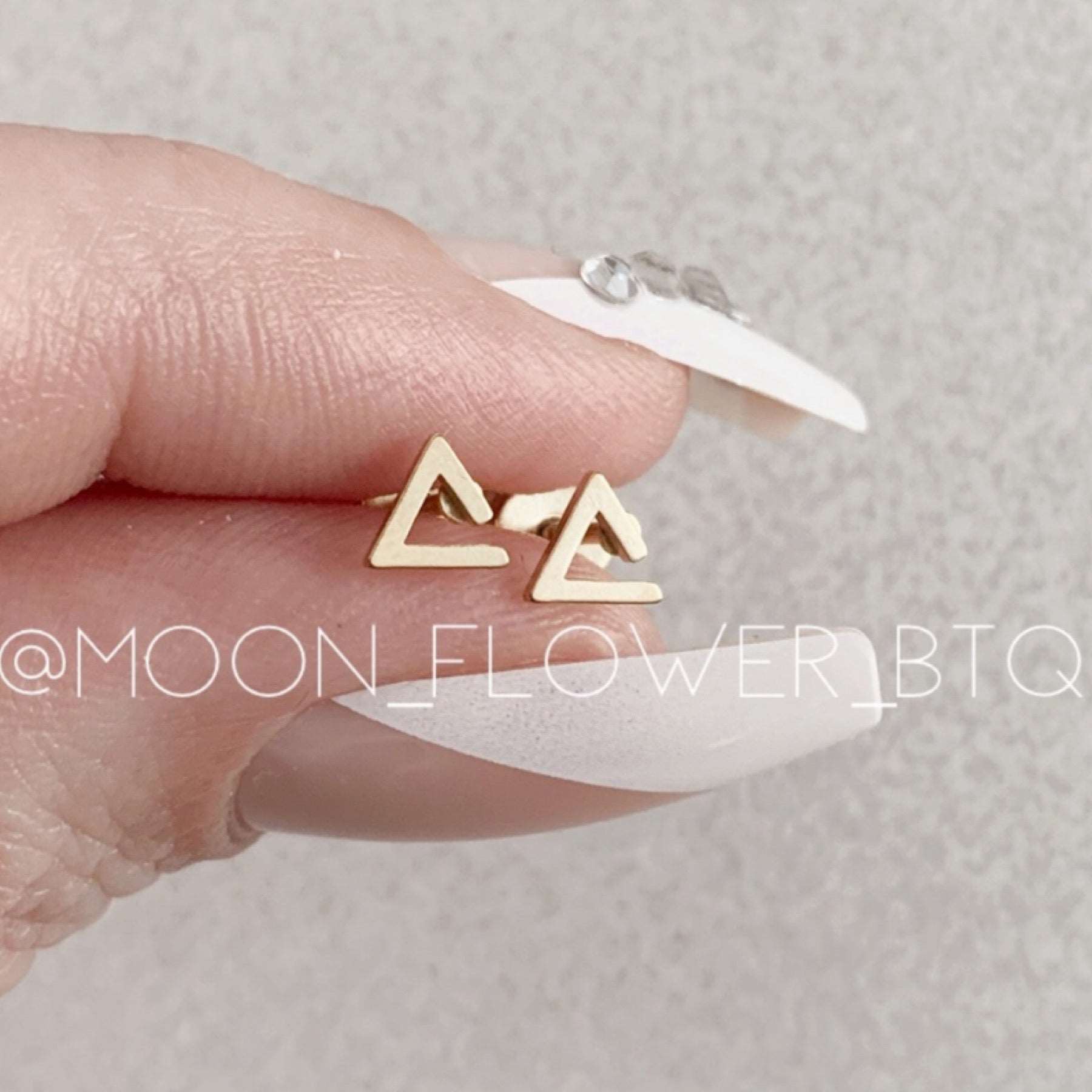 Tiny Gold Triangle Earrings