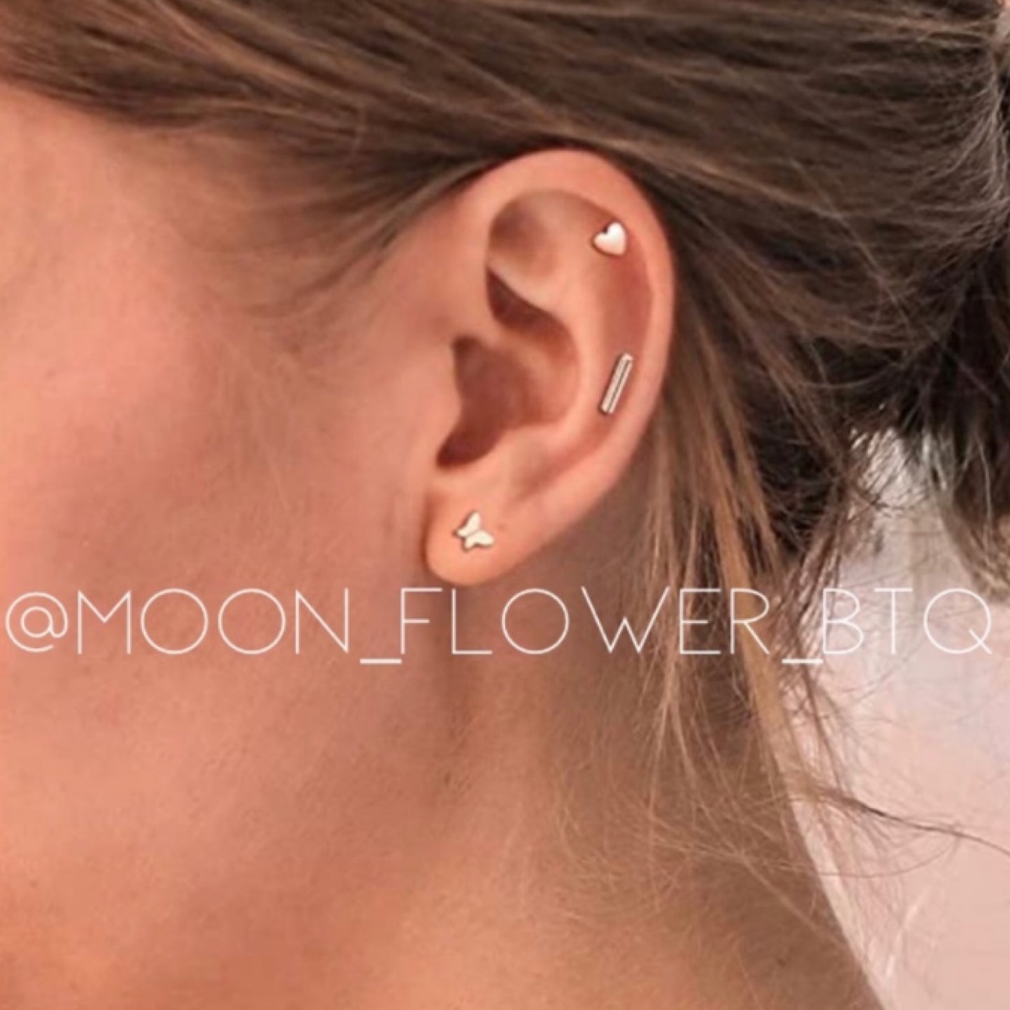 Tiny Rose Gold Bar Earrings