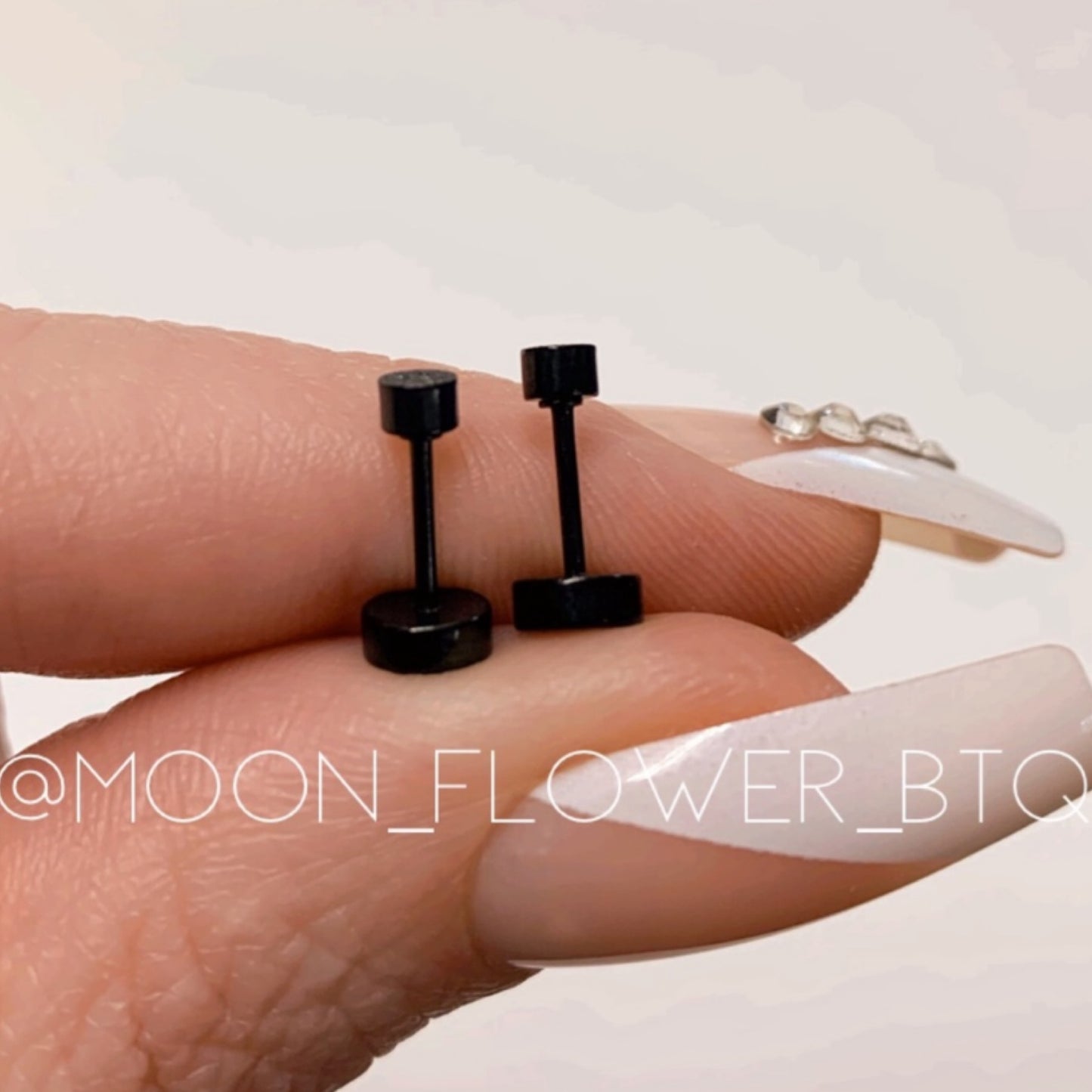 Tiny Black Textured Dot Earrings