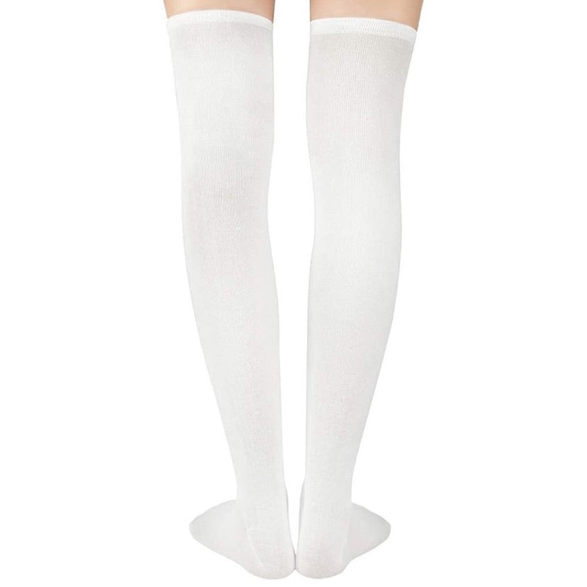 White Over the Knee Thigh High Socks