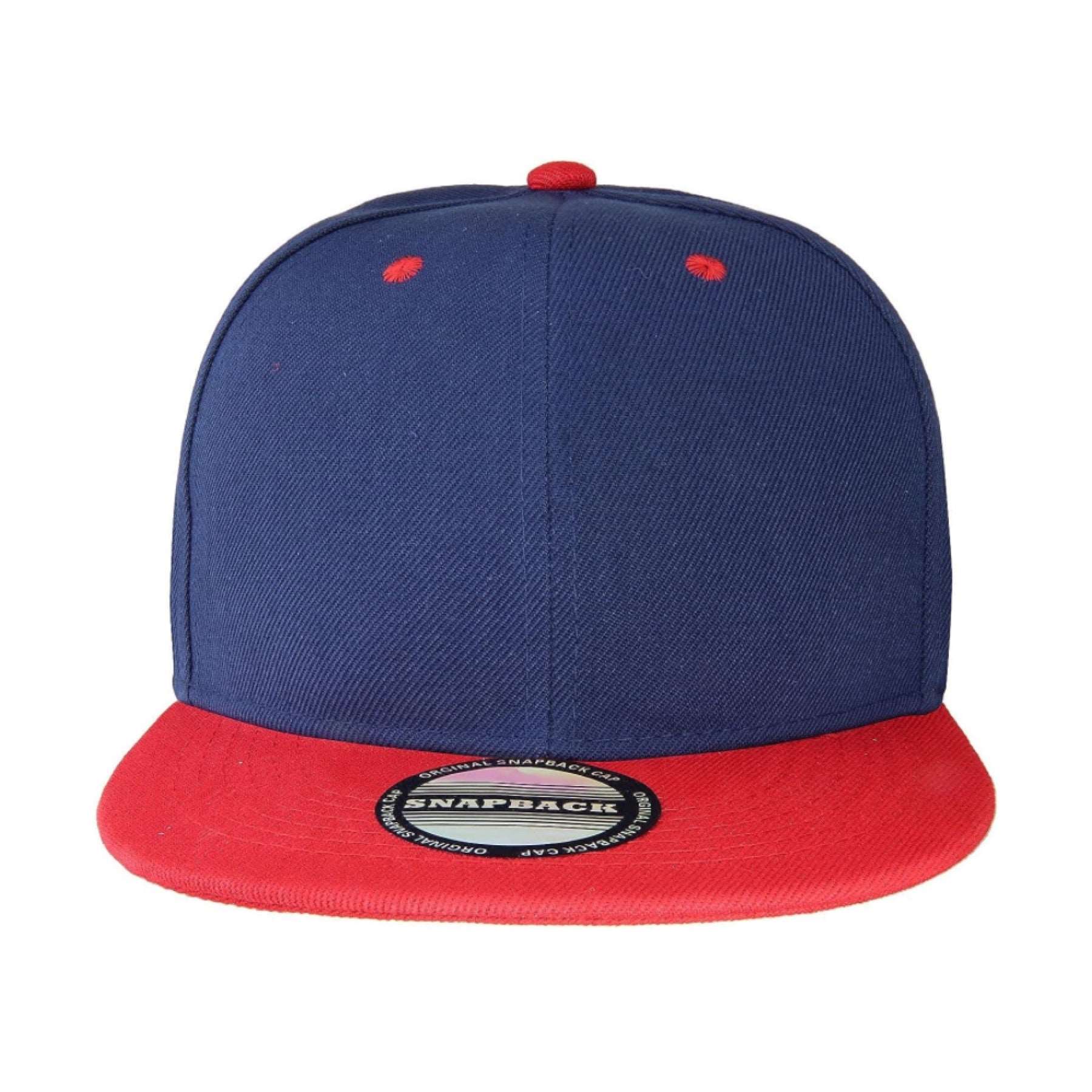 Navy Red Snapback Hip Hop Style Flat Brim Baseball Cap