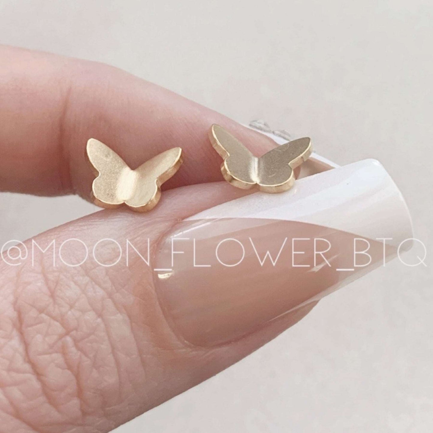 Gold Butterfly Flat Back Earrings