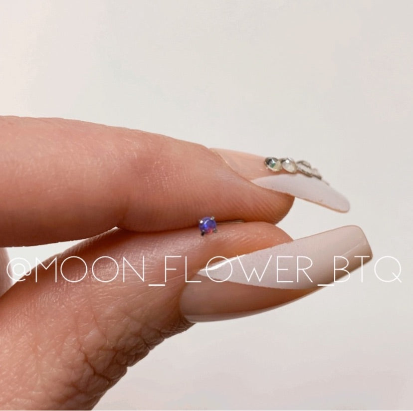 Purple Opal L Shaped Nose Ring