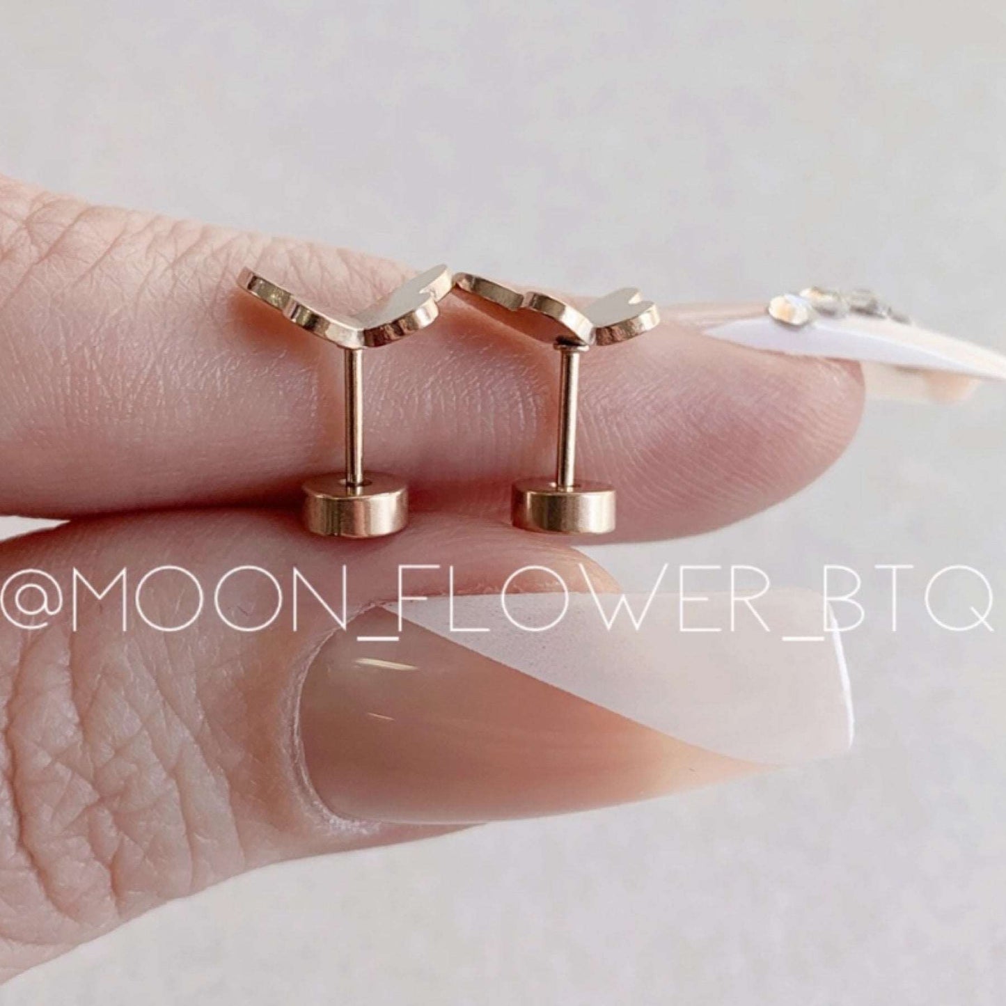 Tiny Rose Gold Butterfly Earrings