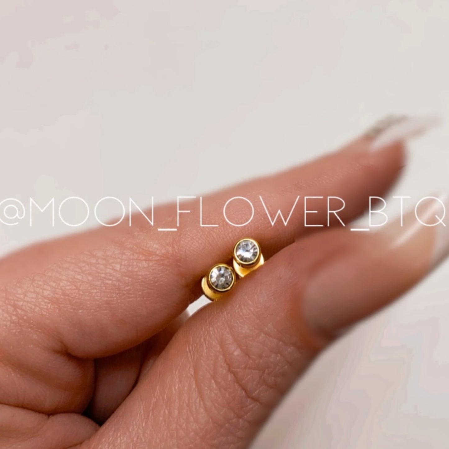 Tiny Gold CZ Earrings