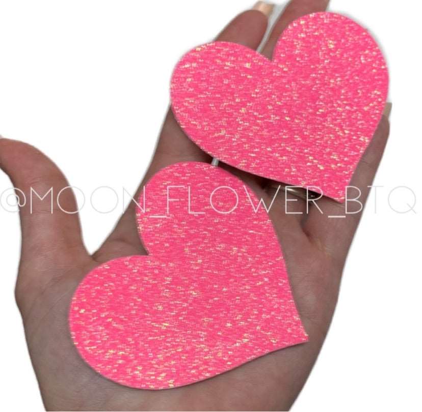 Pink Sparkly Heart Pasties