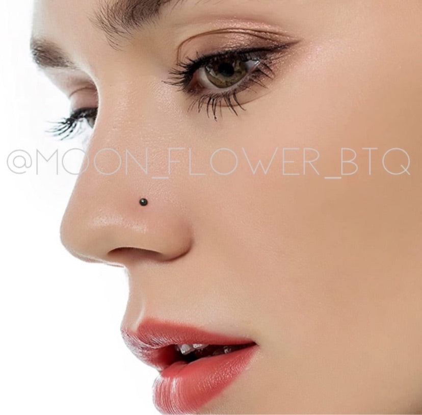 Black Ball L Shaped Nose Ring