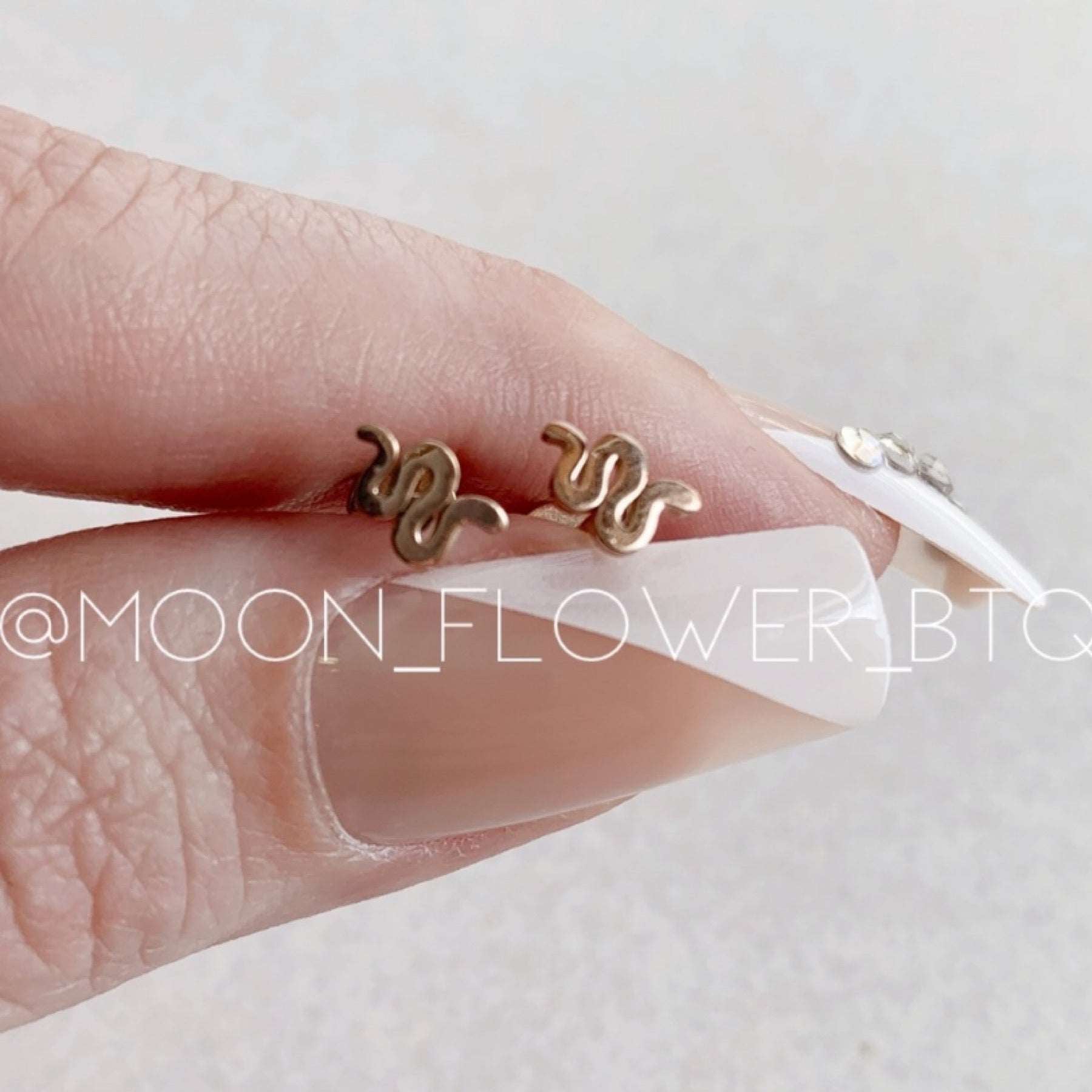 Tiny Rose Gold Snake Earrings