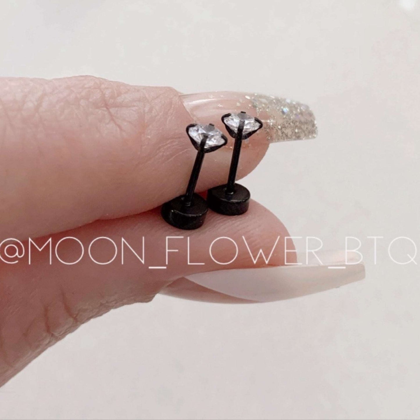 Tiny Black CZ Earrings