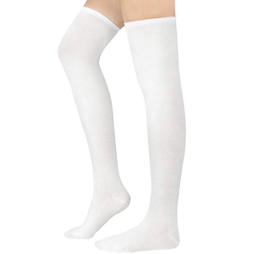 White Over the Knee Thigh High Socks