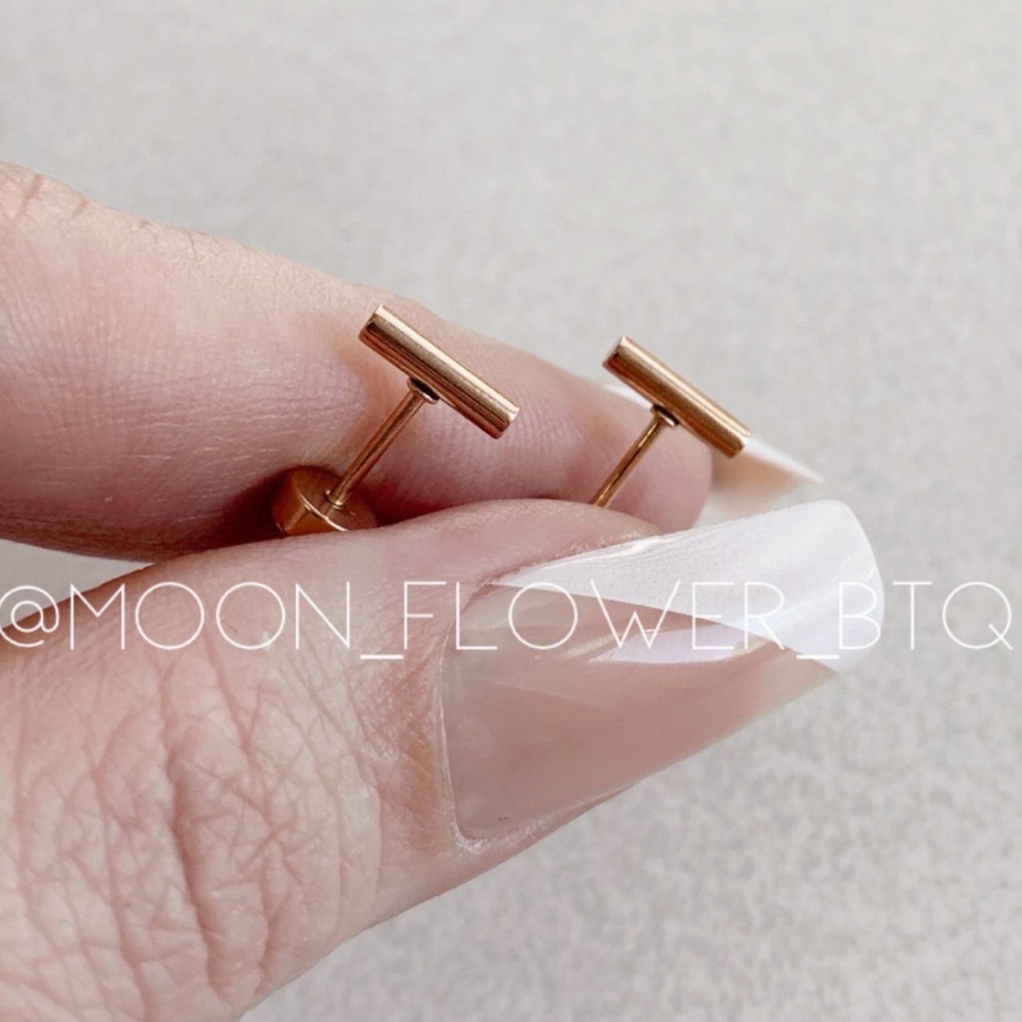 Tiny Rose Gold Bar Earrings