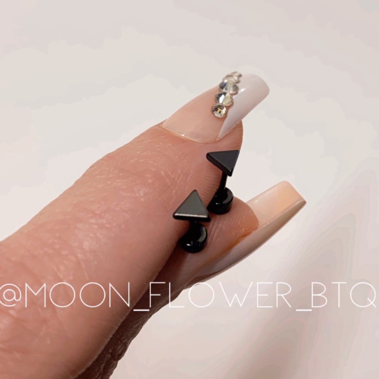 Tiny Black Solid Triangle Earrings