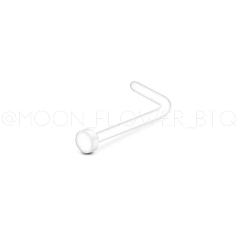 Clear Acrylic Nailhead L Shaped Nose Ring