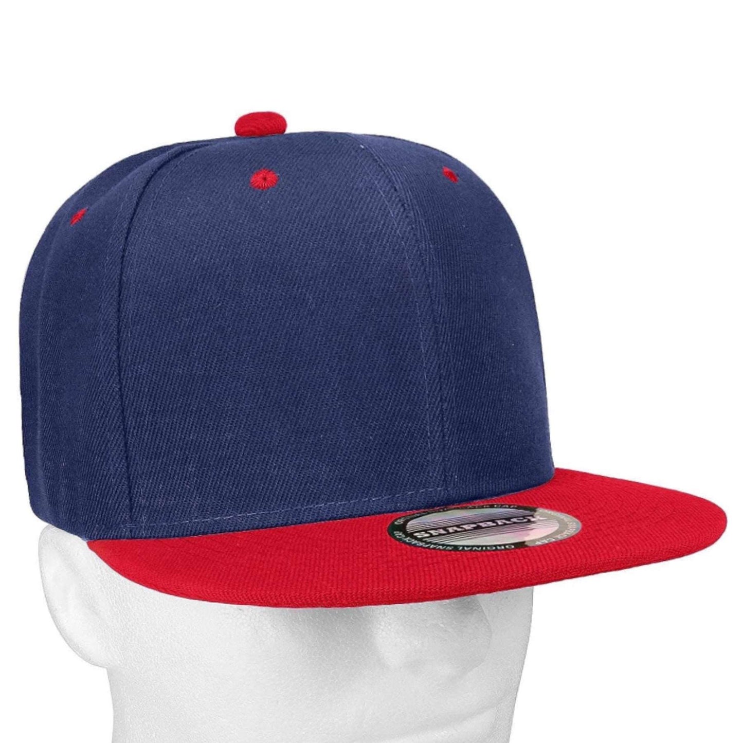 Navy Red Snapback Hip Hop Style Flat Brim Baseball Cap