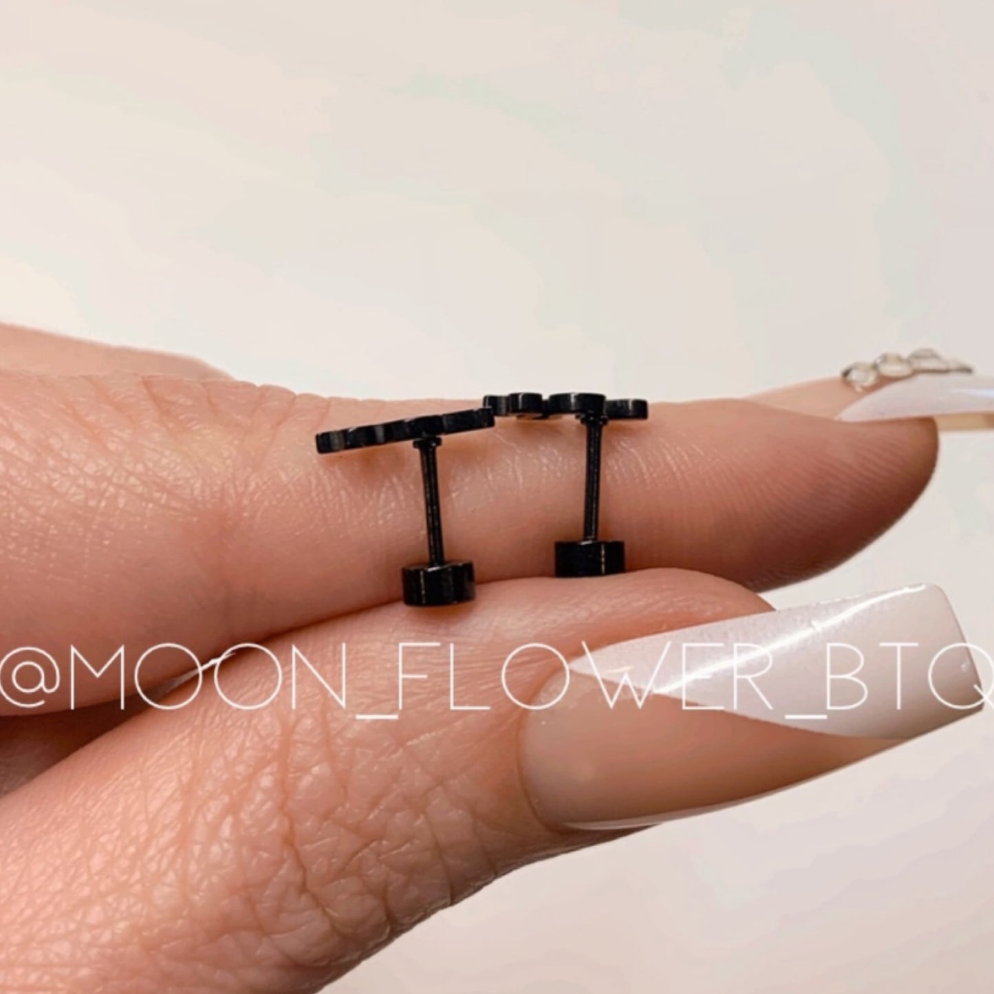 Tiny Black Snake Earrings