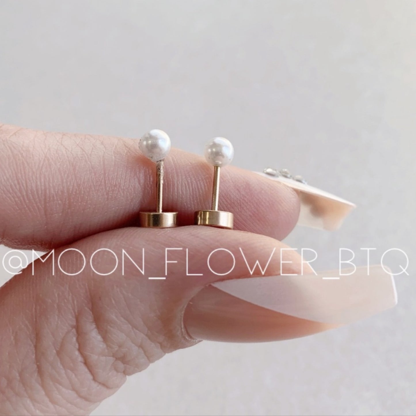 Tiny Rose Gold Pearl Earrings 4mm