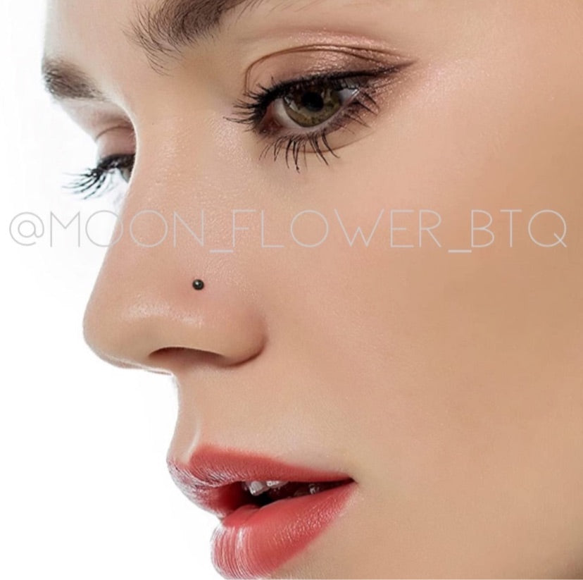 Black CZ L Shaped Nose Ring