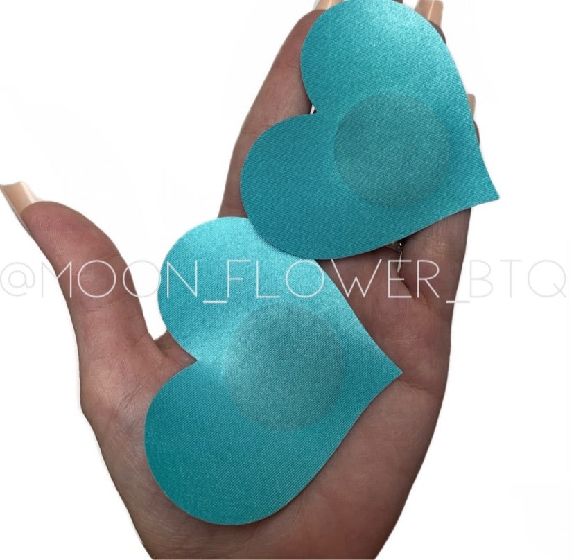 Turquoise Heart Pasties