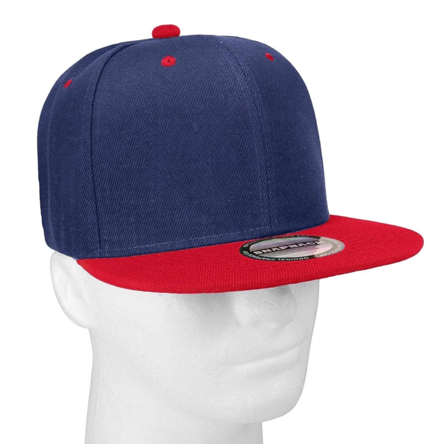 Navy Red Snapback Hip Hop Style Flat Brim Baseball Cap