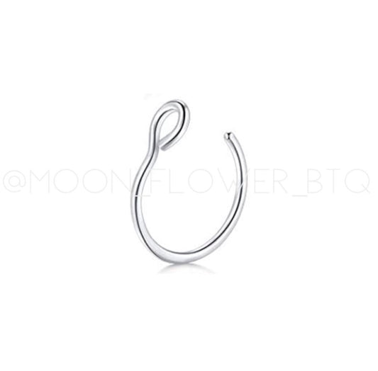 20G Stainless Steel Nose Hoop Ring | Fixed Seamless Nostril Piercing